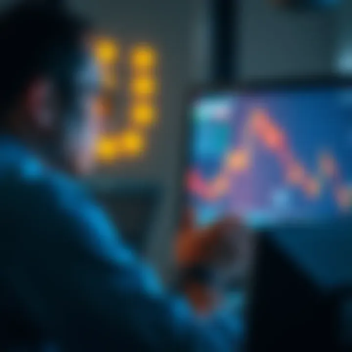 Investor Reflecting on Losses An investor with a distressed expression looks at a declining stock chart on a computer screen, symbolizing personal loss and frustration after the Loopring project ended.