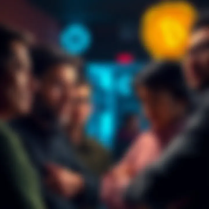 Investors upset over lost crypto benefits Group of frustrated investors discussing the sudden revocation of lifetime perks from crypto.com, showing expressions of betrayal and disappointment