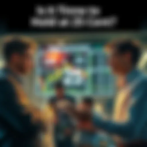 A group of investors discussing strategies with charts and graphs showing a price of 25 cents, indicating market trends and forecasts.