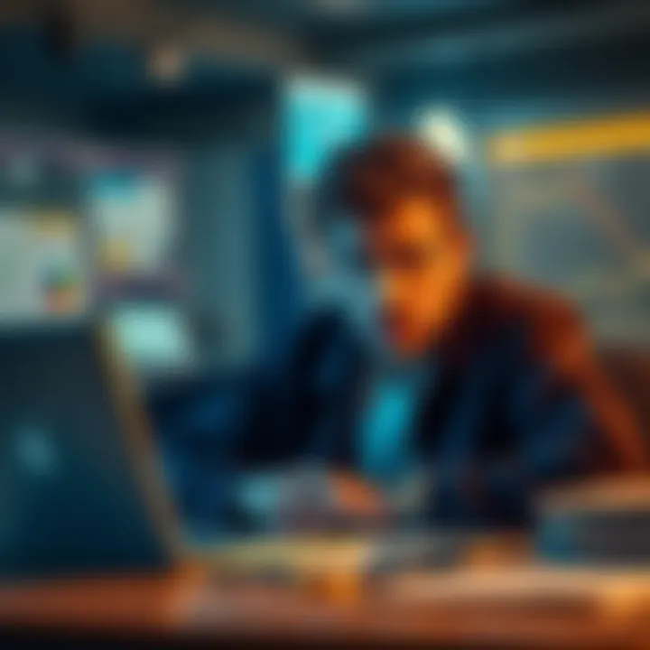 Person looking concerned while reviewing IRS tax forms related to cryptocurrency on a laptop