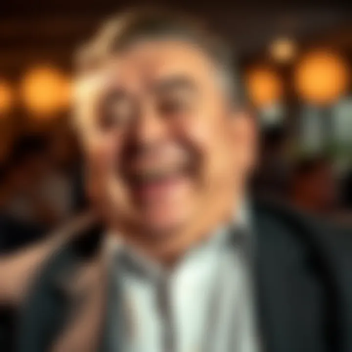 Jackie Gleason with a joyful expression, embodying the joy of his famous quote, 'How Sweet It Is!'