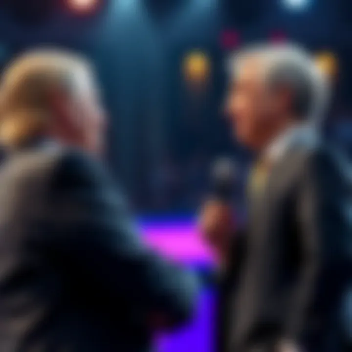 Jamie Dimon and Coinbase CEO exchange ideas on stage about the Clarity Act, showcasing their differing views.