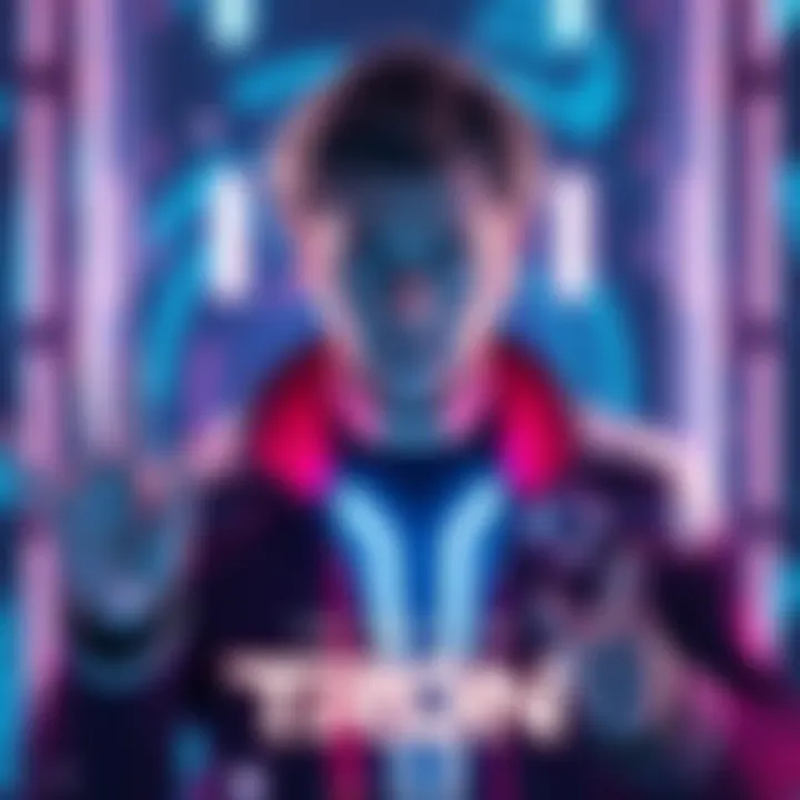 Jeff Bridges as Kevin Flynn in the original Tron, wearing a futuristic outfit and interacting with digital elements.