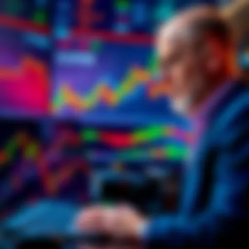 Jim Cramer looking at Bitcoin charts and market data, showcasing his analysis skills