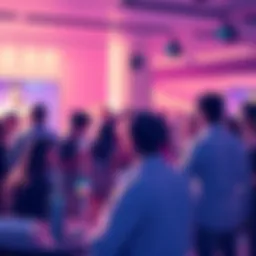 People engaging in a lively discussion about K Social's features, including dApps and live streaming.