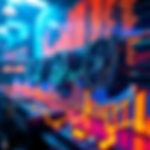 A visual representation of the Kaspa network's hashrate performance and mining efficiency with digital graphics and charts.