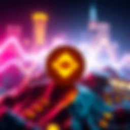 Visual representation of Kaspa cryptocurrency logo with Binance branding