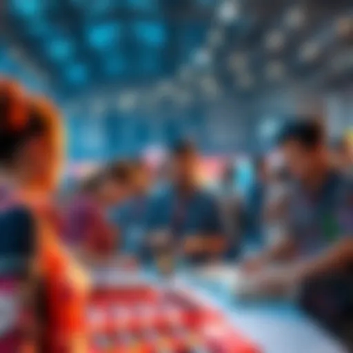 People participating in a community event for Kendu, showcasing teamwork and collaboration in a vibrant setting.