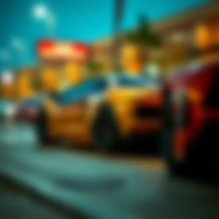 A Lamborghini parked with visible price tags indicating a drop in value