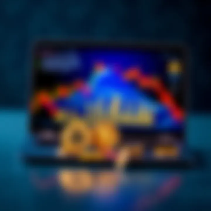 A laptop displaying cryptocurrency graphics with a small XMR coin beside it, symbolizing success in mining.