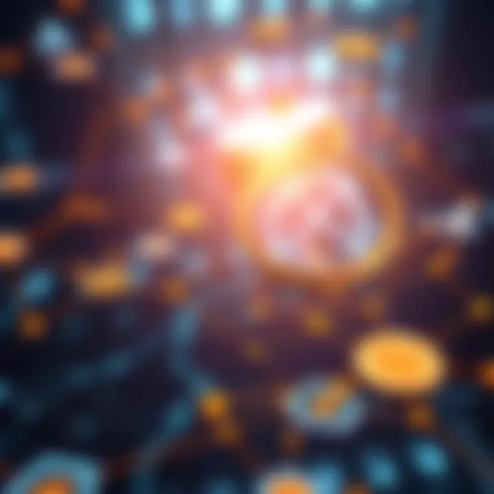 A visual showing stablecoins and digital transactions flowing through a network, symbolizing the $30 billion shift in LATAM banking using Polygon technology.