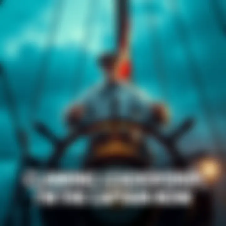 A confident leader stands at the helm of a ship, guiding with authority and vision, inspiring the crew around them.