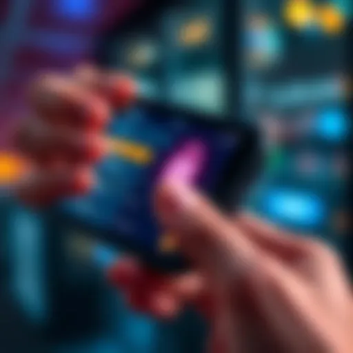 A person holding a Ledger device with a digital screen displaying security options for managing cryptocurrencies.