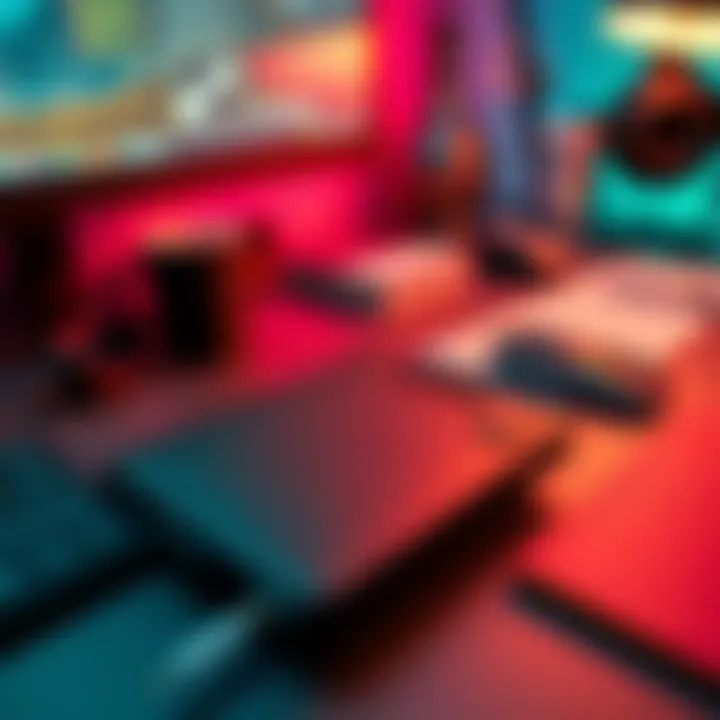 A Ledger wallet placed on a desk with a computer and crypto-related items in the background.