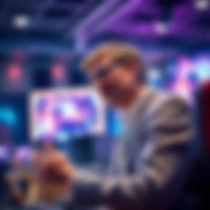 Leemon speaking at a tech conference, discussing ethical technology and Hedera's future.