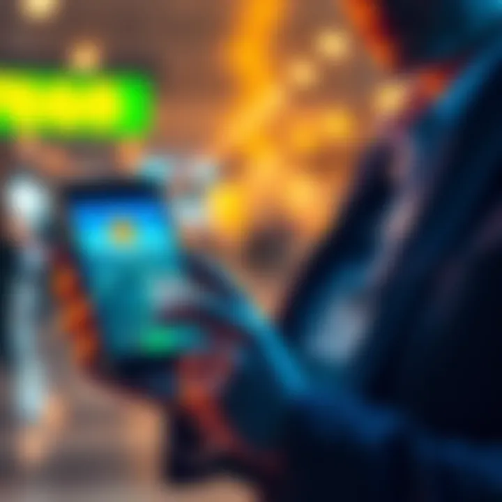 A businessperson using a smartphone to scan a QR code for a cryptocurrency payment, illustrating the convenience of link-based transactions.