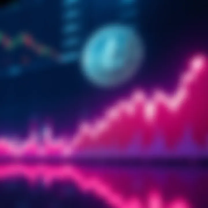 Graph showing Litecoin price trends with upward and downward movements