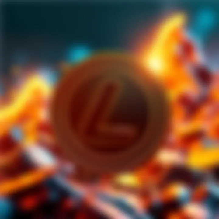 A graphic showing Litecoin's logo with an upward trend line, symbolizing its adoption growth in 2026, similar to Bitcoin's rise in 2017.
