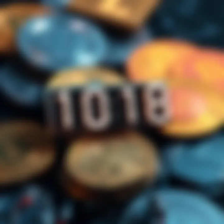 A digital countdown timer representing Litecoin's halving event, with crypto coins in the background