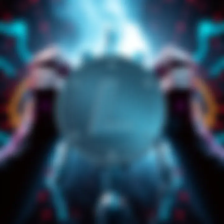 The Litecoin logo set against a bold and dynamic background symbolizing its strength in the cryptocurrency market