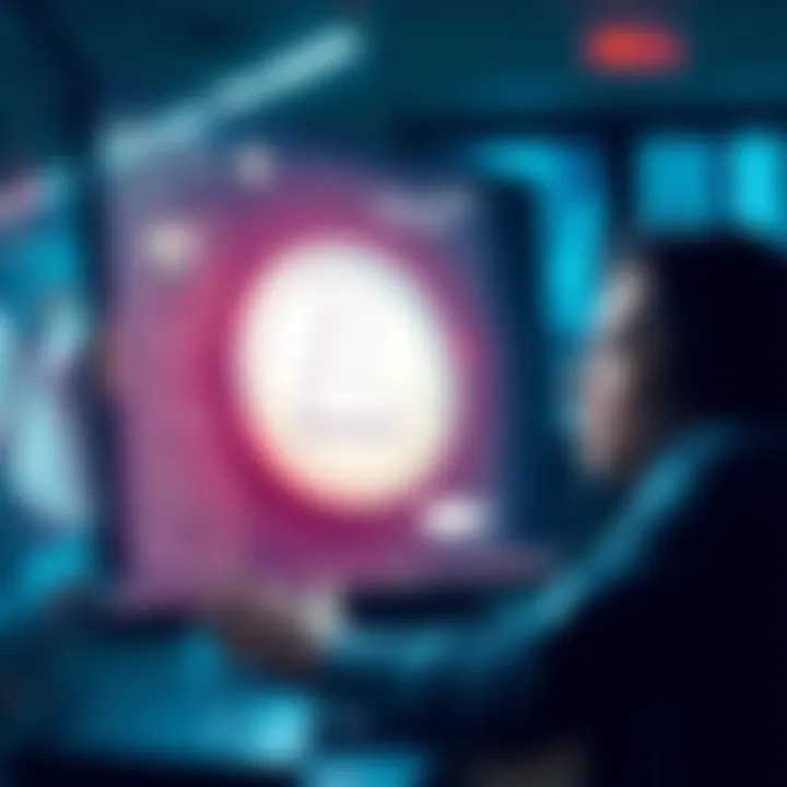 A graphic showing a Litecoin symbol with a loading icon, indicating a transaction on hold, with a confused person looking at a computer screen.