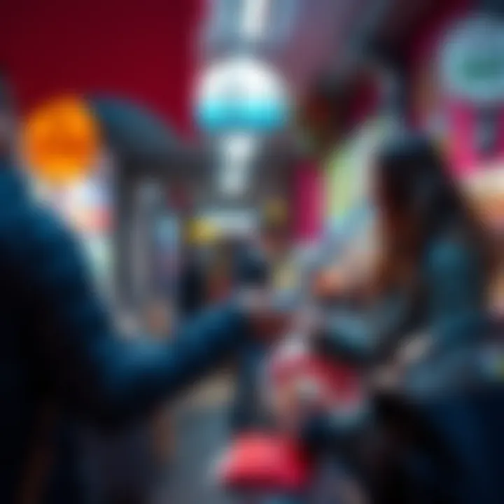A customer using USDCx for payment at a local shop, showcasing trust in digital currency and supporting local businesses