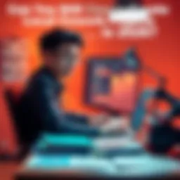 A person sitting at a desk with a laptop, looking puzzled while reviewing project settings on the screen, surrounded by local folders and documents.