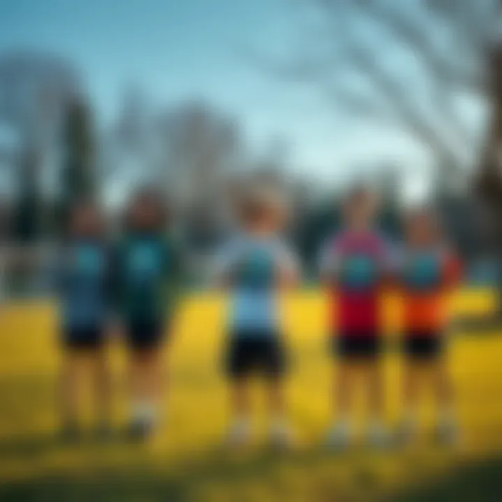 Local Players Displaying Explorer Club Badge Group of five players proudly showing their Explorer Club Badges in a community park