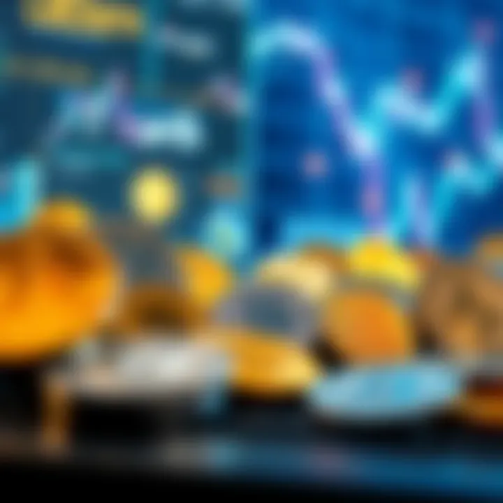 A group of diverse cryptocurrencies displayed on a digital screen, symbolizing stability and growth for investors in 2026.