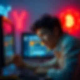 A frustrated person looking at a computer screen showing missing tokens during a fund transfer from BSC to ETH