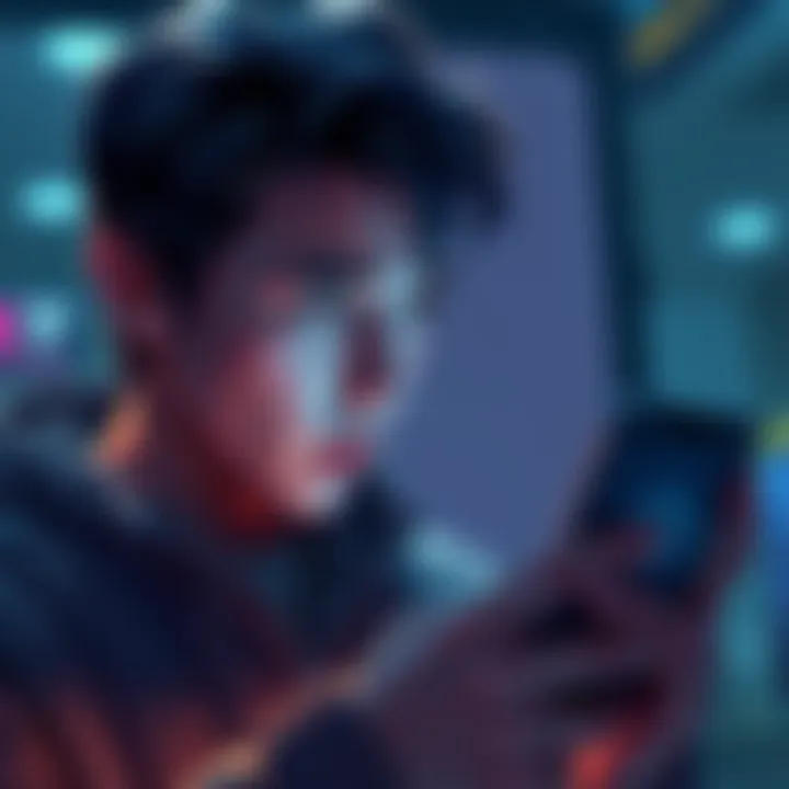 A person looking worried while checking their phone for a lost cryptocurrency transaction
