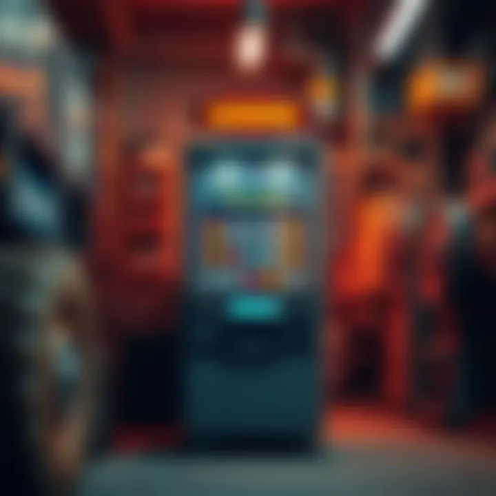 A new lottery machine placed in a mining facility, symbolizing increased productivity and resources for mining operations.