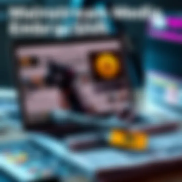 A newspaper and a laptop displaying Bitcoin news articles, showing a shift in media perspective towards cryptocurrency.