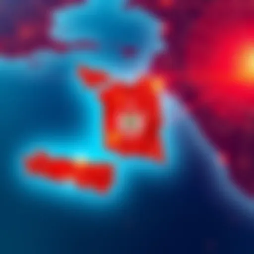 An illustration showing Malta's map with a digital overlay representing its launch in Atlas Earth
