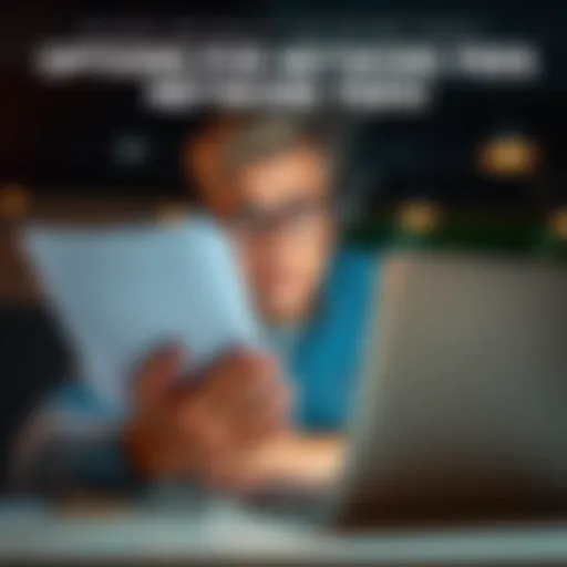 A person reviewing financial options on a laptop while looking concerned about network fees