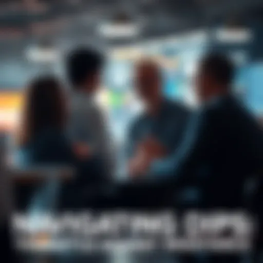 A group of people engaging in a conversation about recent market price drops in a casual setting, focusing on resistance levels and strategies.