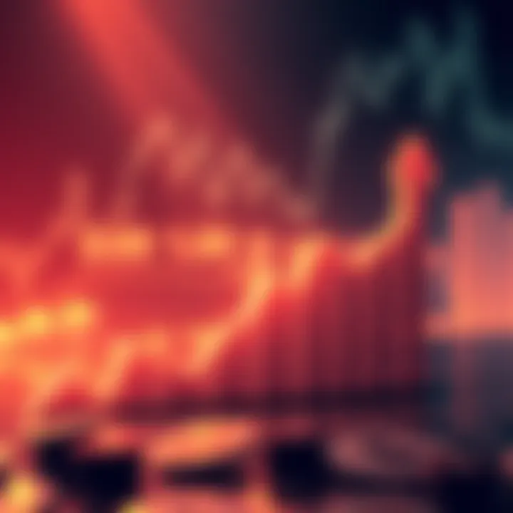 An illustration showing a graph with rising trends and financial symbols, representing earnings predictions for the market.