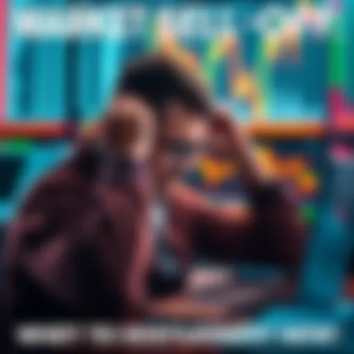 A worried investor looking at falling stock charts on a computer screen, holding their head in their hands.