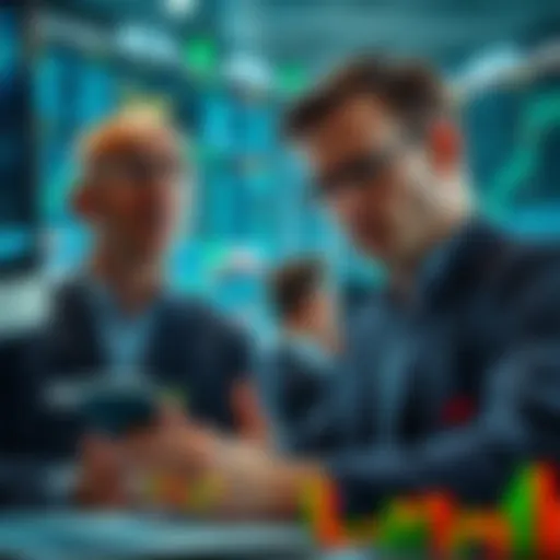 Traders looking at charts with expressions of doubt, indicating skepticism about a recent price pump, showcasing a bearish outlook in the market.