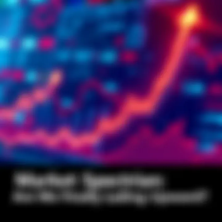A graph showing rising market trends with upward arrows and financial symbols in the background.