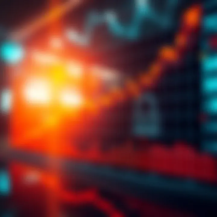 Graph showing rising market trends with multiple lock-ups highlighted