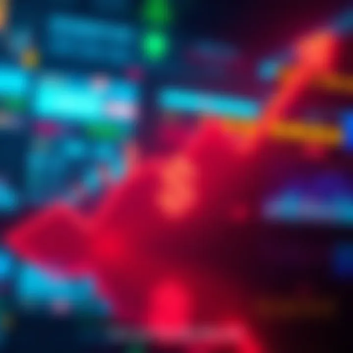 Market Dip Illustration A graph showing a downward trend with a dollar sign symbol, representing buying the dip in the stock market.