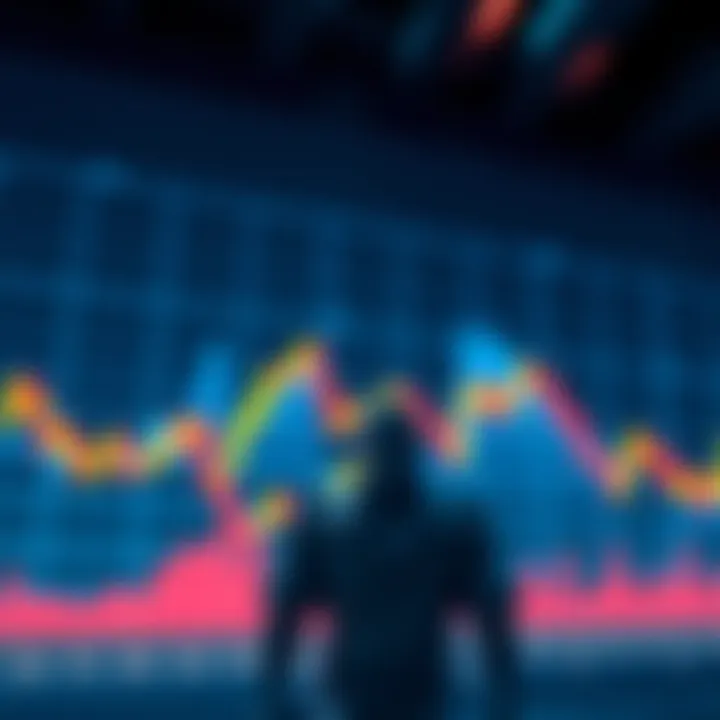 A stock market chart showing a sharp decline with a figure looking discouraged in the foreground, symbolizing loss of optimism among investors.