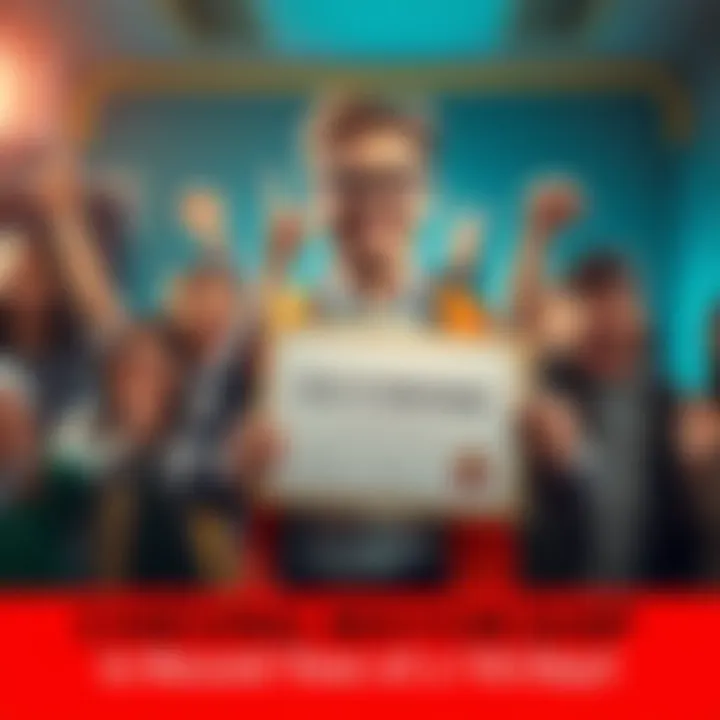 A person with a big smile holding a certificate of mayorship, surrounded by friends and supporters, showing joy and excitement