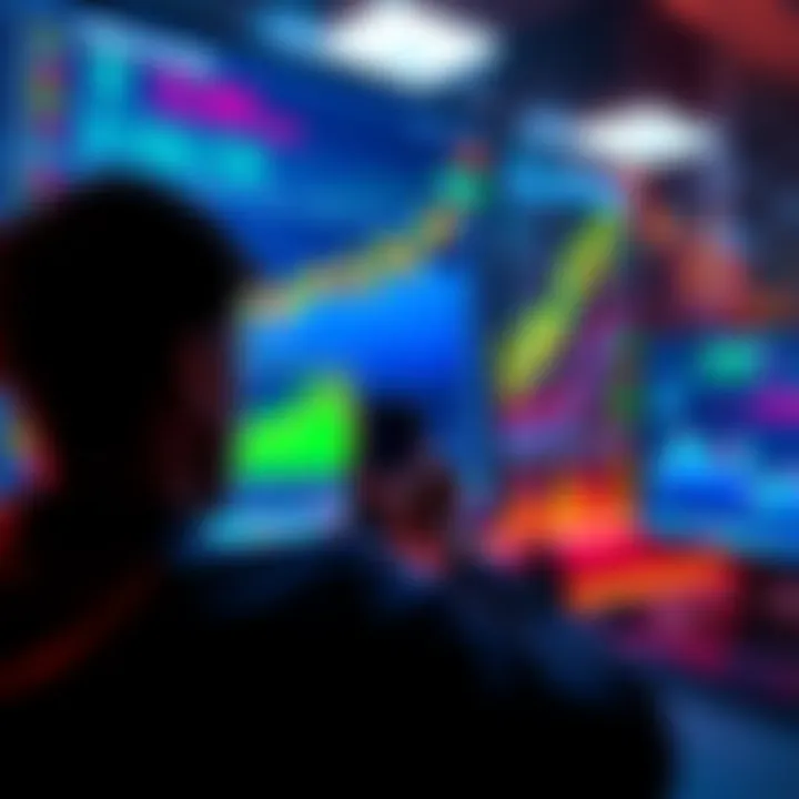 A person looking at a computer screen displaying memecoin prices, showing a significant drop, with charts and graphs in the background.