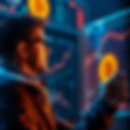 Michael Saylor looking at Bitcoin charts and graphs, contemplating further investments in cryptocurrency