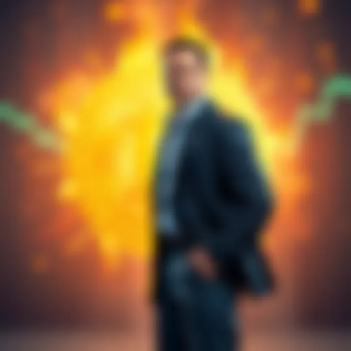 Michael Saylor standing confidently with a Bitcoin symbol in the background, representing his recent investment move