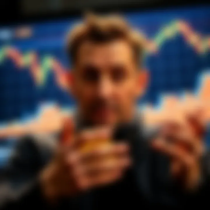 Michael Saylor discussing Bitcoin with a chart showing its price changes over 12 years in the background