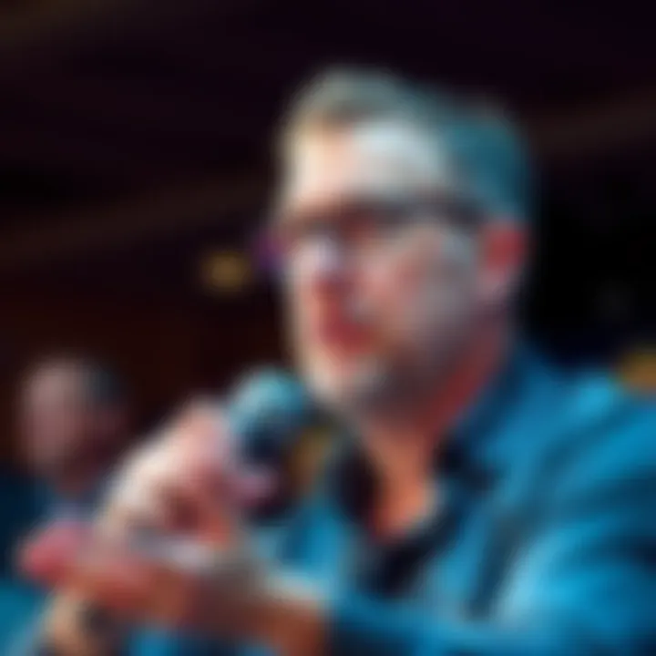 Michael Saylor speaking about his recent Bitcoin sale decision at a conference