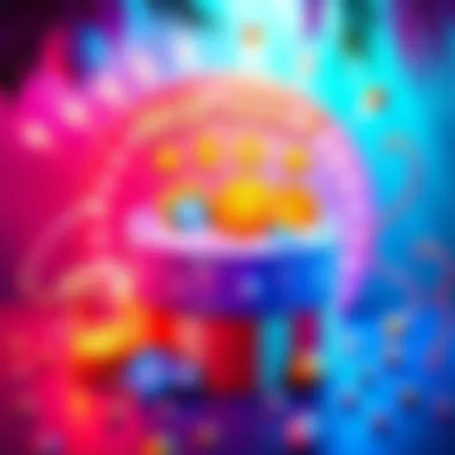 Colorful graphic showing a reward pool with prizes like SOL, USDC, and BTC, inviting people to participate in a giveaway by following and tagging friends.